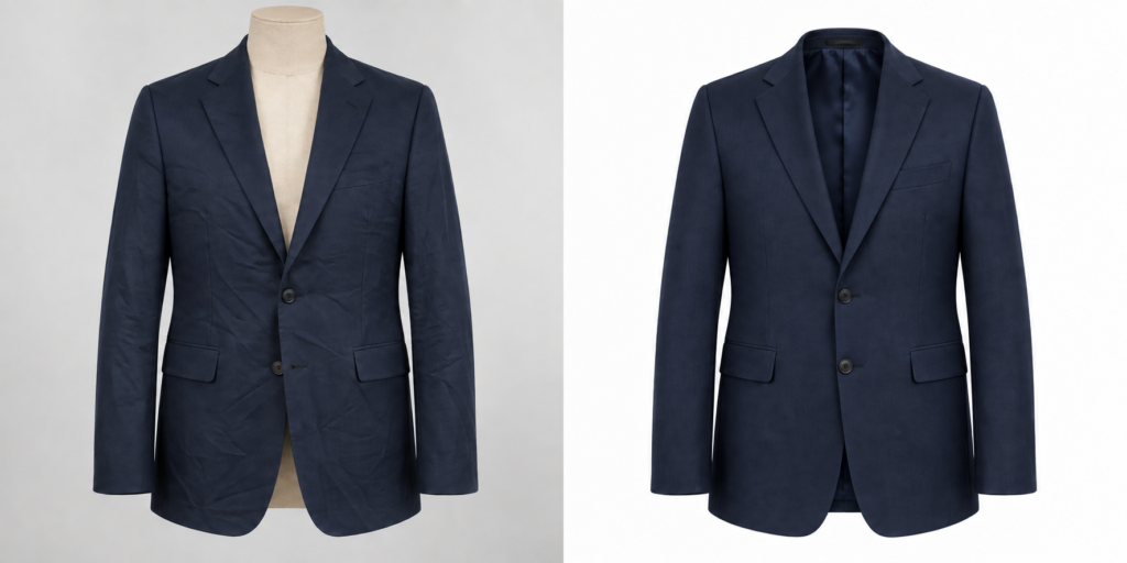 Hollow Man y moda: versión después, ejemplo de acabado profesional simulado