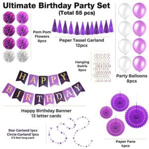 Kit de fiesta de cumpleaños morado