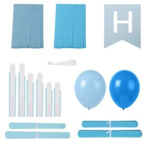 Set de globos y decoración azul para cumpleaños