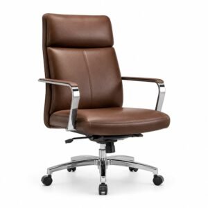 Fotografía de producto de silla de oficina de cuero. Silla de oficina de cuero fotografiada para catálogo